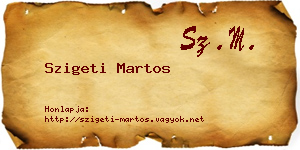 Szigeti Martos névjegykártya